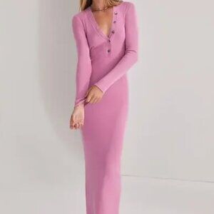 Favorite Daughter "The On Again Ribbed Dress" in Orchid Pink. Size S